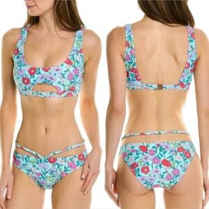 Nanette Lepore Tropical Floral Cutout Swim Suit Bikini 4,8,10‎ new!